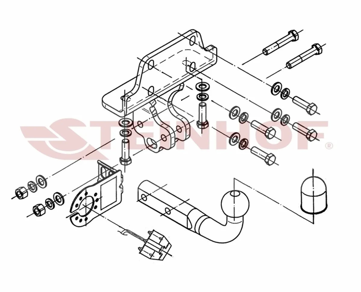 Фаркоп Steinhof для Toyota Land Cruiser Prado 3 двери J125 2003-2009 шар А