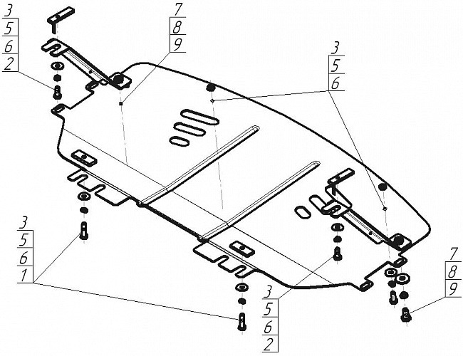 Защита Мотодор для радиатора BMW 3-серия E90 325i 2008-2011