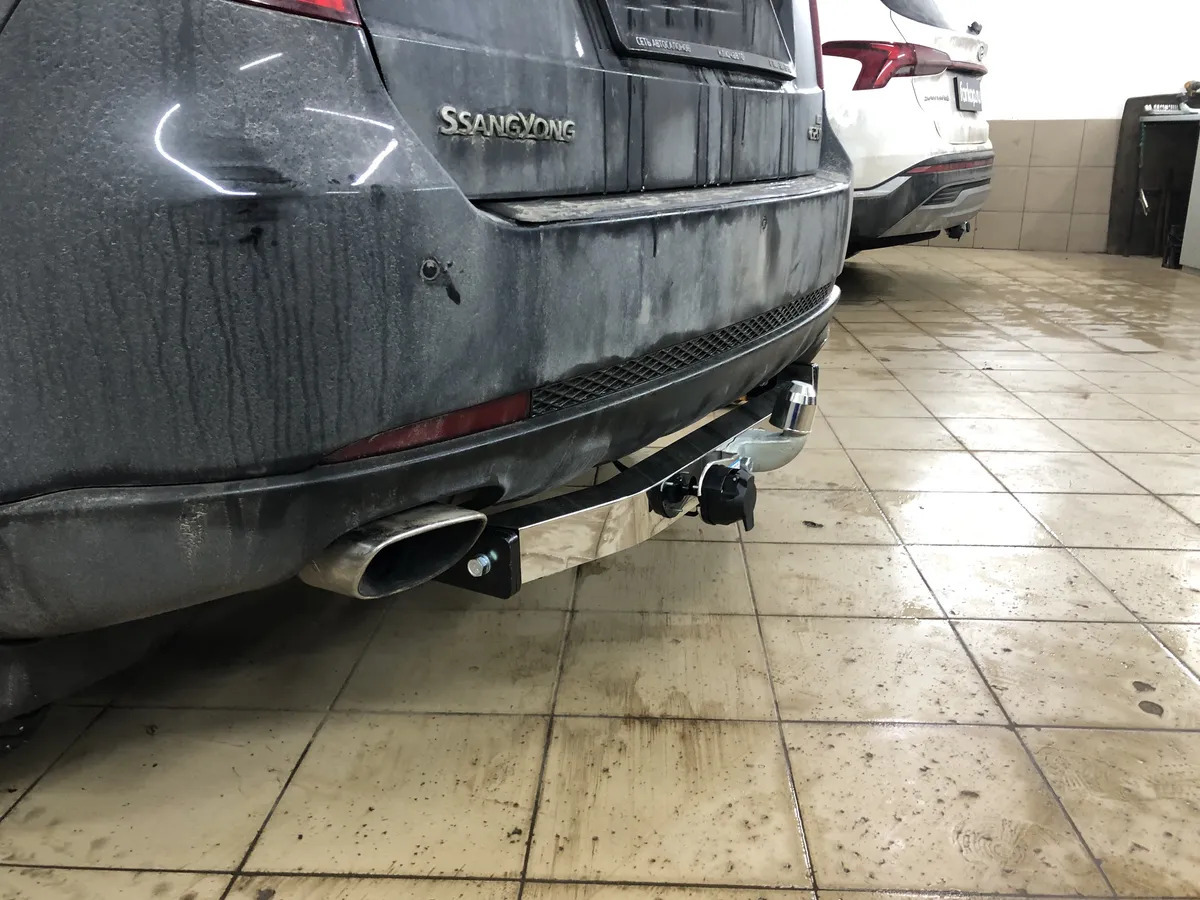 Фаркоп с накладкой из нержавеющей стали Baltex для SsangYong Actyon (Mk.II) 2011-2016 Шар F фото 5