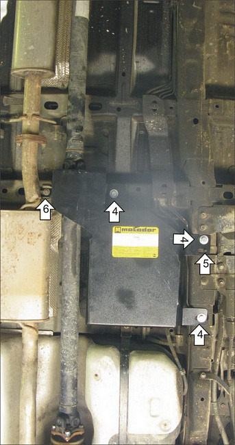 Защита Мотодор для топливного фильтра, подвесного подшипника Chevrolet Captiva 2006-2011