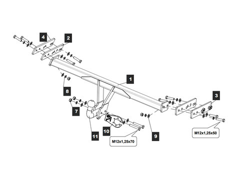 Фаркоп Baltex для Volvo XC60 (Mk.I) 2008-2017 / Volvo XC70 2007-2016 (Mk.III) Шар А