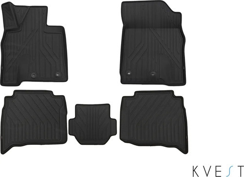 Коврики KVEST 3D для салона Toyota Land Cruiser 200 рестайлинг 2015-2022 Серый, черный кант