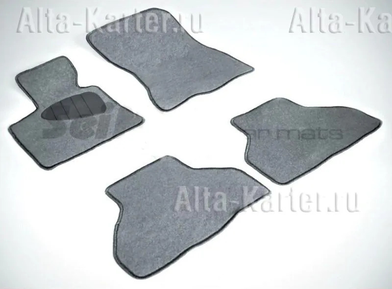 Коврики прорезиненные Seintex с вставками из ковролина для салона Audi A6 С6 2004-2011 Серые фото 4