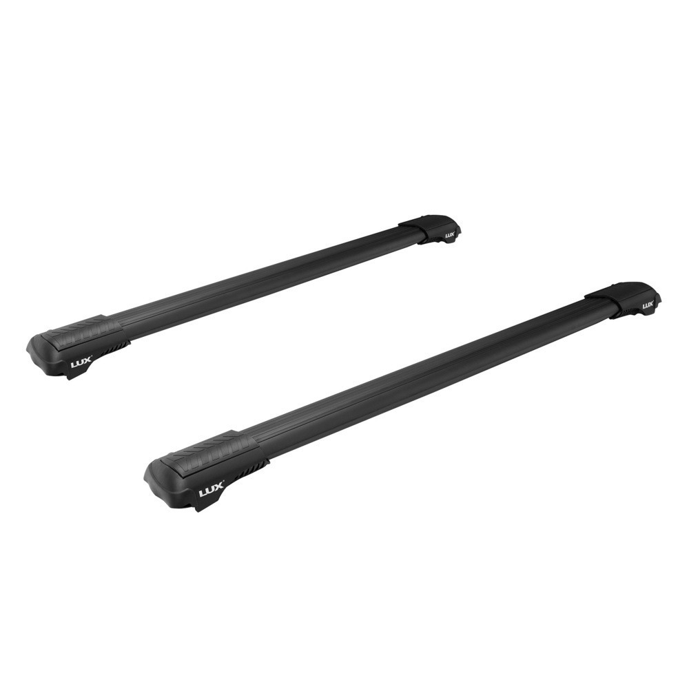 Багажник универсальный на рейлинги Lux Хантер черный с доп прижимами. фото 7