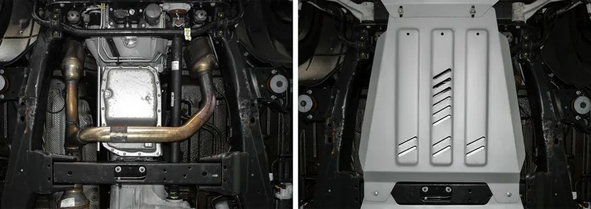 Защита алюминиевая Rival для КПП Cadillac Escalade IV 2014-2020 фото 3