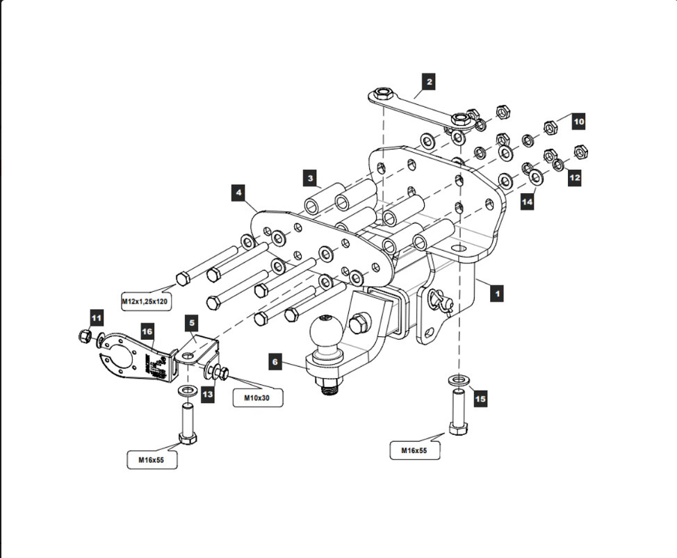 Фаркоп TowRus для Toyota Land Cruiser 200 (Mk.XI) 2007-2021/ Lexus LX (Mk. II, Mk.III) 2007-2022 шар Е (система антистук)