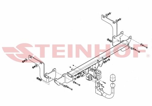 Фаркоп Steinhof для Citroen C4 Spacetourer 2018-/ Citroen Grand C4 Spacetourer 2018-/ Citroen C4 Picasso 2013-2018/ Citroen Grand C4 Picasso 2013-2018 шар V