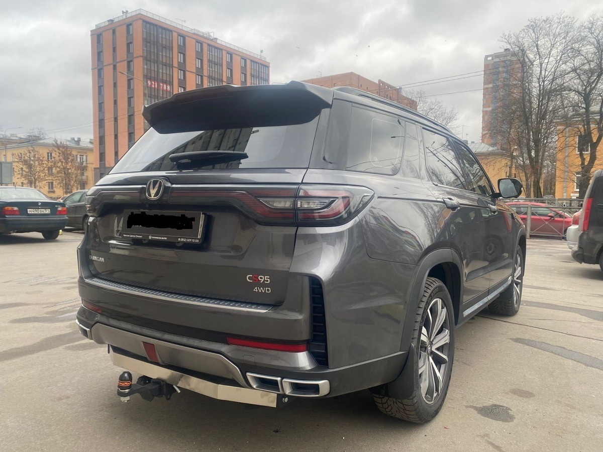 Быстросъёмный фаркоп ТСС с накладкой из нержавеющей стали для Changan CS95 (Mk.II) 2024- Шар Е фото 5