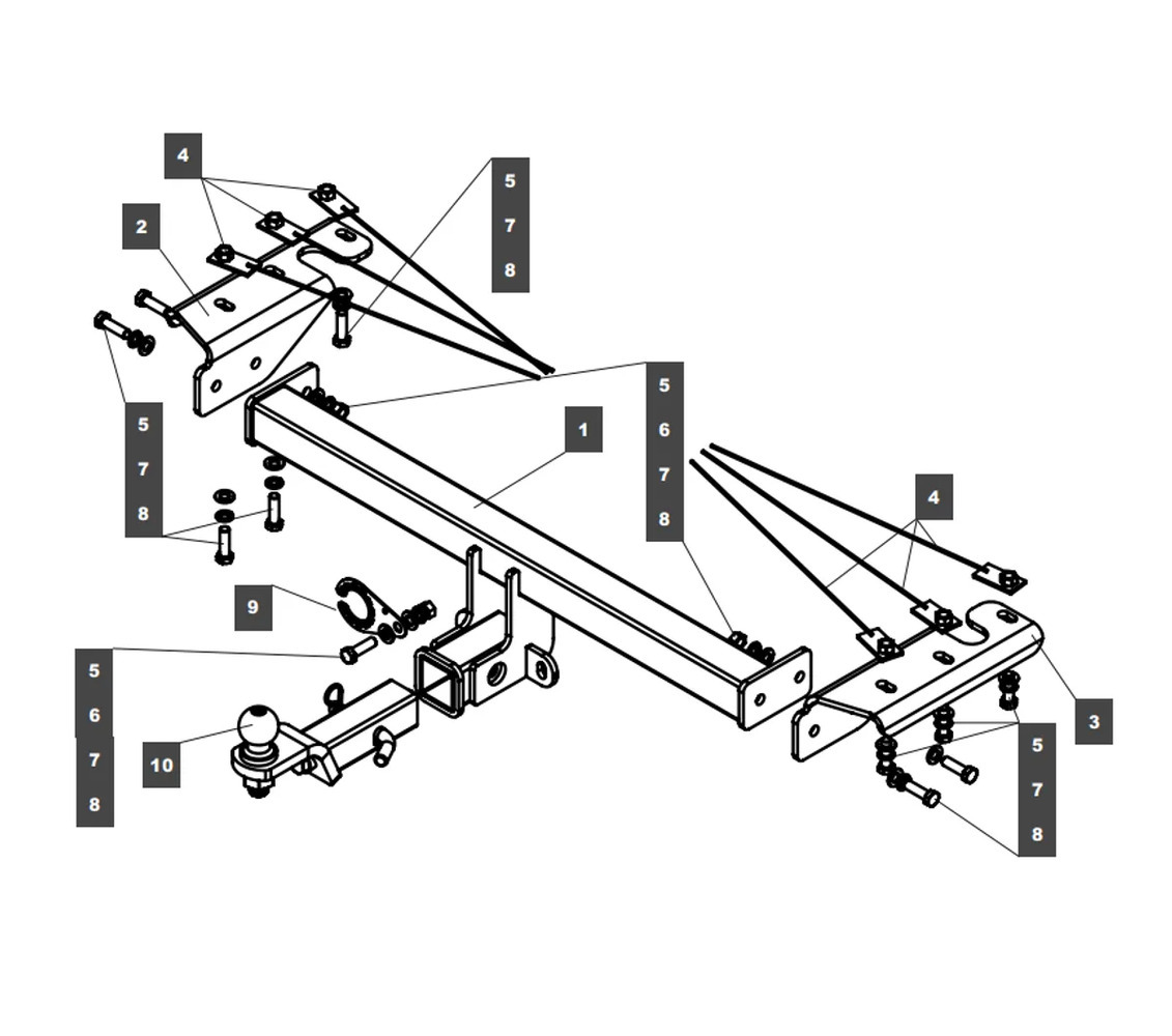 Быстросъёмный фаркоп TowRus для Changan UNI-S (Mk.I) 2024- /  Changan CS55 Plus (Mk.I)  2021- Шар Е с антистуком