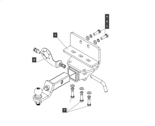 Фаркоп TowRus для Toyota Land Cruiser 300 (Mk.XII) 2021-/ Lexus LX J300 (Mk.IV) 2022-  шар E (система антистук)