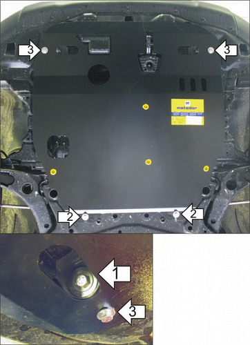 Защита оцинкованная Мотодор для картера, КПП Mitsubishi ASX 2010-2022
