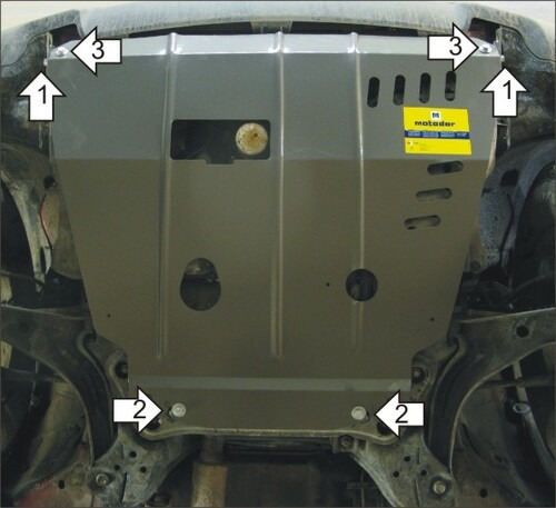Защита оцинкованная Мотодор для картера, КПП Ford Maverick II 2001-2006