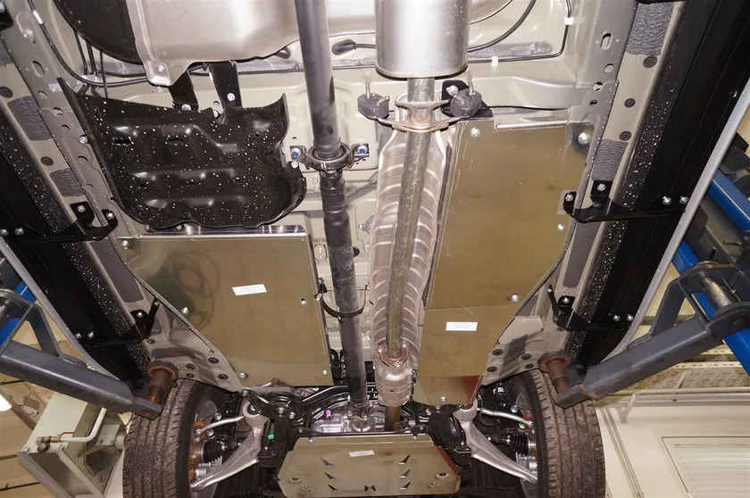 Защита алюминиевая АВС-Дизайн для картера, топл. трубок, трубок кондиционера, зад. редуктора Honda Pilot II 2011-2015 фото 4