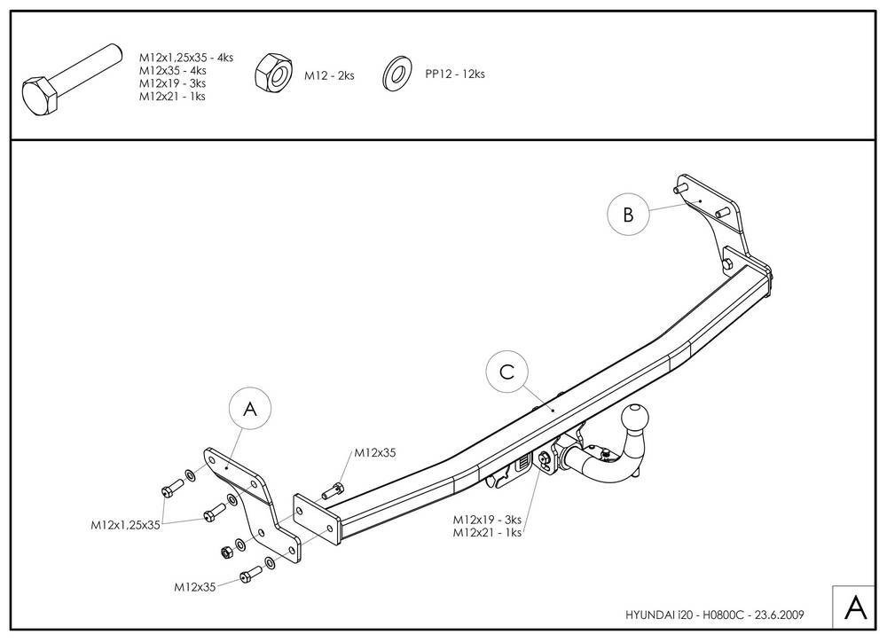 Фаркоп GALIA для Hyundai i20 фото 2