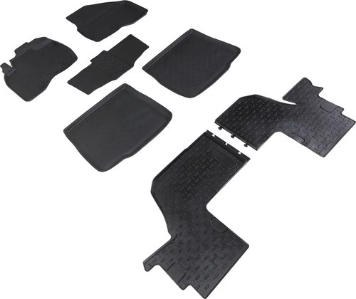 Коврики резиновые Seintex с высоким бортиком для салона Ford Explorer V (3,5л) (узкая площадка под левую ногу) 2010-2015