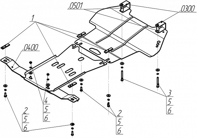 Защита Мотодор для картера, КПП Subaru Legacy V 2009-2014