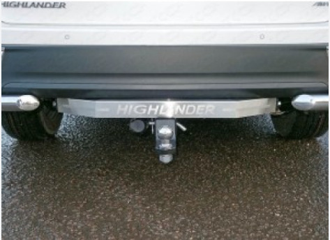 Фаркоп оцинкованный ТСС с накладкой с надписью Highlander для Toyota Highlander XU50 (Mk.III) 2014-2020  шар Е фото 3