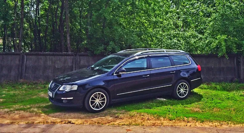 Дефлекторы V-Star для окон (с хром. молдингом) Volkswagen Passat B6 универсал 2005-2010 фото 4