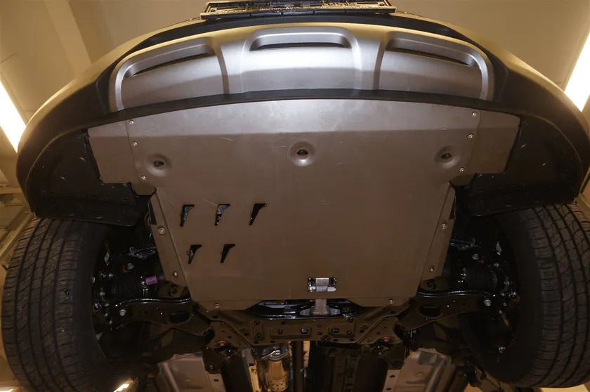 Защита алюминиевая АВС-Дизайн для картера и КПП Hyundai Santa Fe III 2012-2018 фото 3