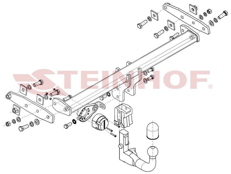 Фаркоп Steinhof для Volvo XC60 DZ (Mk.I), кроме R-Design 2008-2012, 2012-2017 шар V