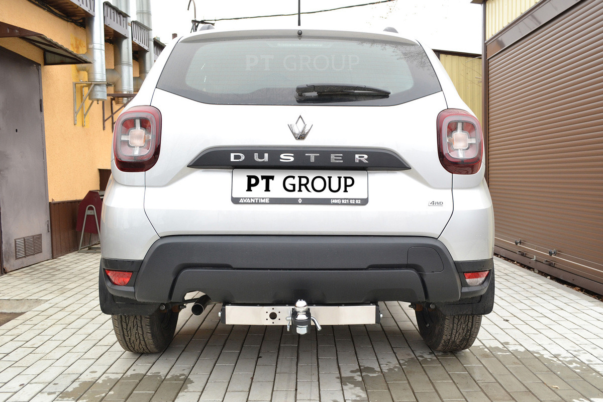 Фаркоп PT GROUP с нержавеющей накладкой для Renault Duster HM 2021-2022 (Mk.II) Шар Е фото 6