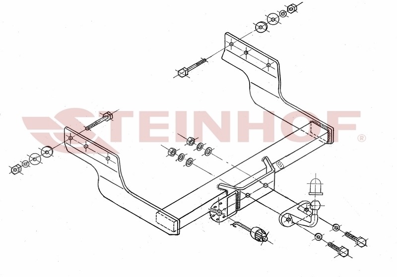 Фаркоп Steinhof для Ford Transit фургон, микроавтобус со ступенькой (передний/задний привод) 2000-2014 шар F