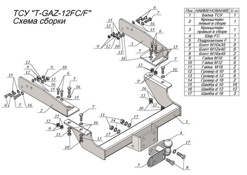 Фаркоп TAVIALS для Газель Бизнес 2705 шар F