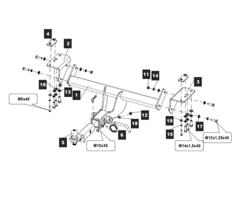 Фаркоп TowRus для Haval H3 (Mk.I) 2024- шар Е (система антистук)