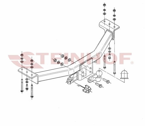 Фаркоп Steinhof для Mitsubishi Pajero Sport K90 (Mk.I) 1999-2008 шар F