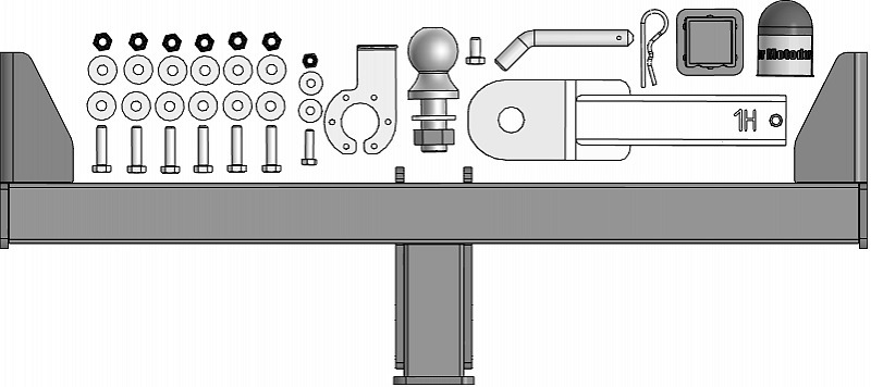 Быстросъёмный фаркоп с оцинкованным шаром Motodor для GAZ Sobol NN 4x4 2024- Шар Е