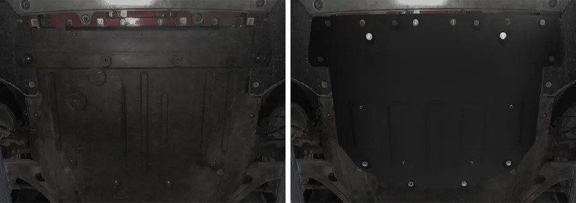 Защита алюминиевая Rival для картера и КПП Rival (черная) для Land Rover Range Rover Evoque II 2018-2022 фото 3