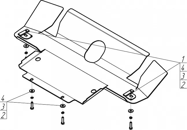 Защита Мотодор для радиатора, рулевых тяг Lаnd Rover Discovery III 2005-2009 фото 3