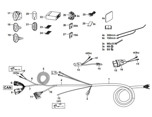 Комплект электрики фаркопа WESTFALIA для Citroen Spacetourer/Jumpy, Peugeot Traveller/Expert, Toyota Proace  13-пин