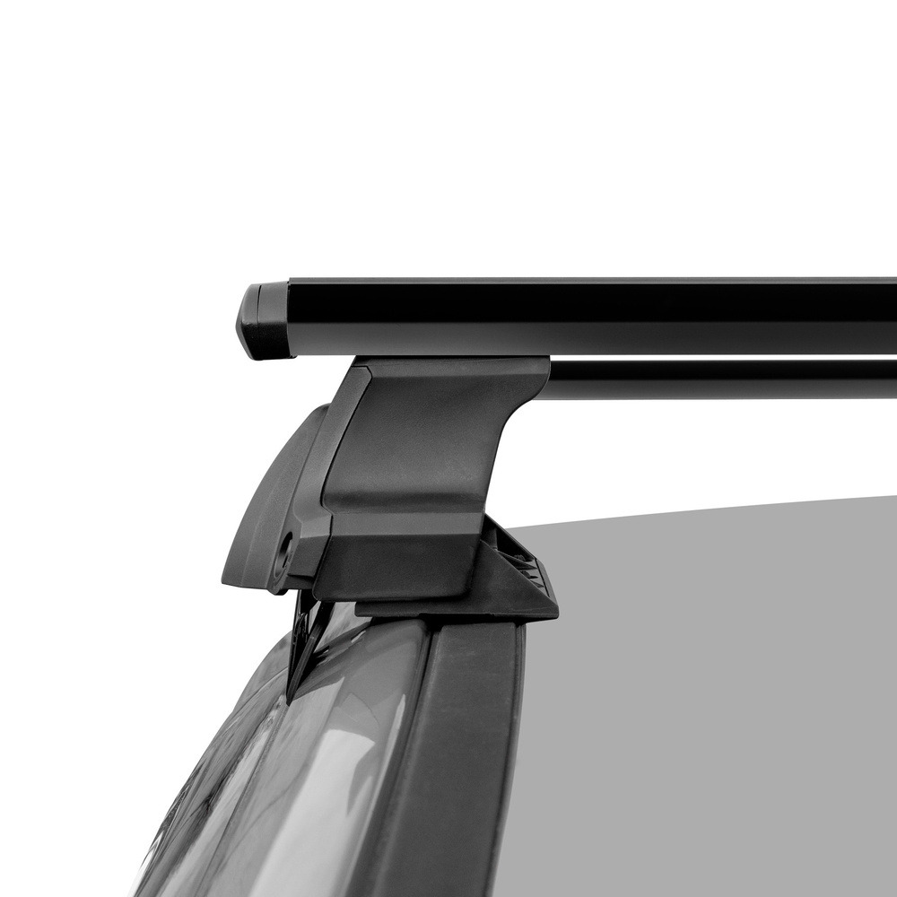 Багажник универсальный на гладкую крышу D-LUX крыловидные дуги чёрные фото 2