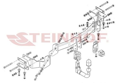 Фаркоп Steinhof для Hyundai Santa Fe DM (Mk.II) 09/2012-2018/ Kia Sorento XM (Mk.II) II 11/2012-2020 шар V