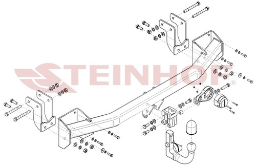 Фаркоп Steinhof для Mitsubishi Outlander GF0V (Mk.III) 2012-2021 шар V
