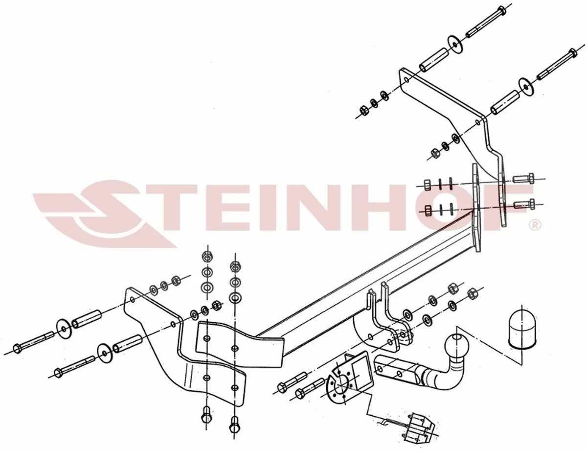Быстросъёмный фаркоп Steinhof для Citroen C-Crosser (Mk.II) 2007-2012 /  Mitsubishi Outlander XL (Mk.II) 2007-2012 /  Peugeot 4007 (Mk.I)  2007-2012 Шар  AV