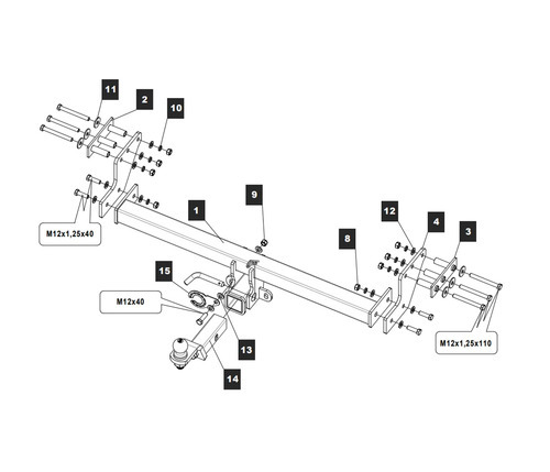 Быстросъёмный фаркоп TowRus для Volvo XC90 С (Mk.I) 2002-2014 Шар Е с антистуком