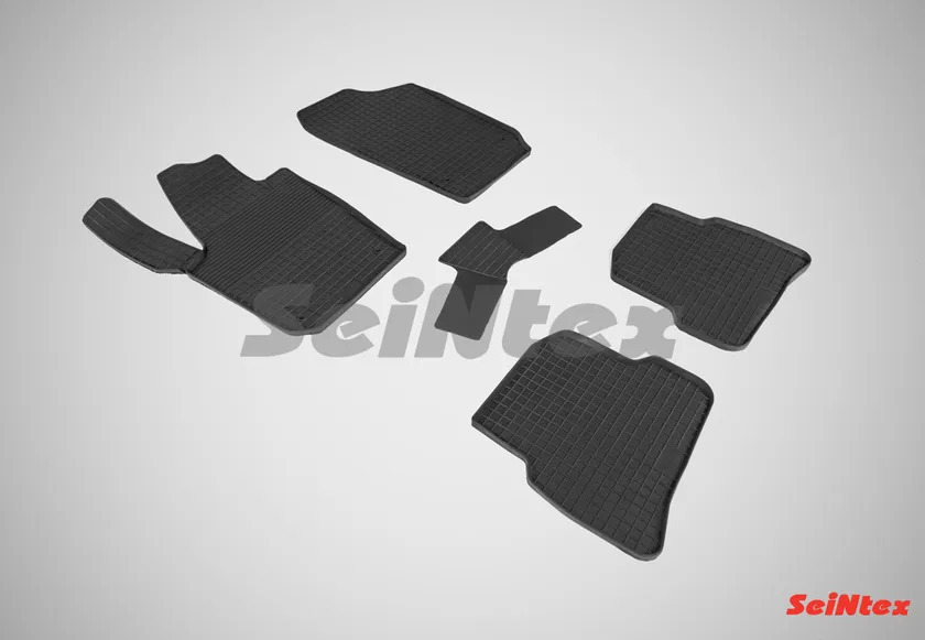 Коврики резиновые Seintex с узором сетка для салона Seat Ibiza 2012-2022