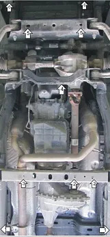 Защита алюминиевая Мотодор усиленная для двигателя, переднего дифференциала, КПП, радиатора, разд. коробки Dodge Ram 1500 DS IV 2009-2018 фото 3