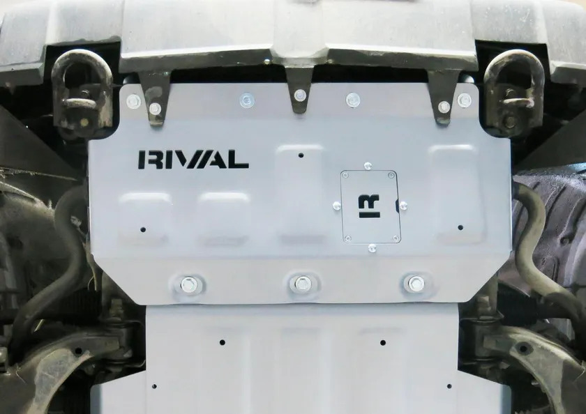 Защита алюминиевая Rival для радиатора Toyota Tundra II 4WD 2007-2013 2013-2022 фото 2