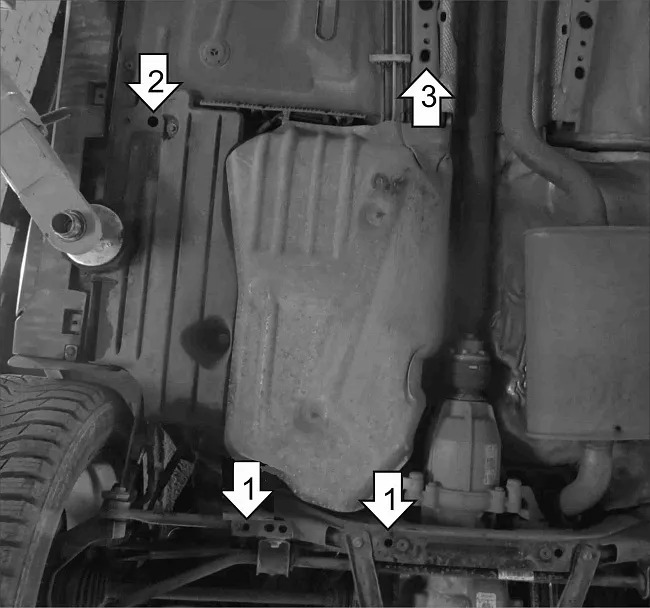 Защита Мотодор усиленная для топливного бака Ford Kuga II 2013-2022 фото 2