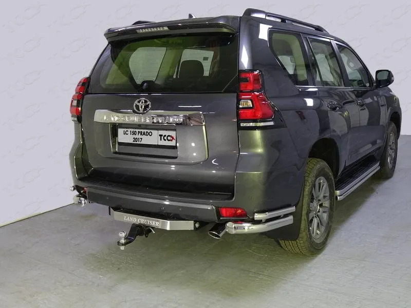 Фаркоп оцинкованный с накладкой из нерж. ТСС для Toyota Land Cruiser Prado J150 (Mk.IV) 2009-2023 нерж. шар Е фото 3