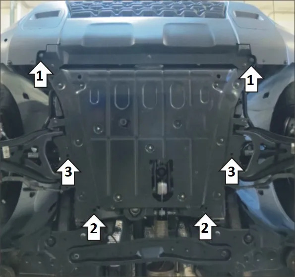 Защита Мотодор для картера, КПП и переднего бампера Renault Duster II 2021-2022 фото 2