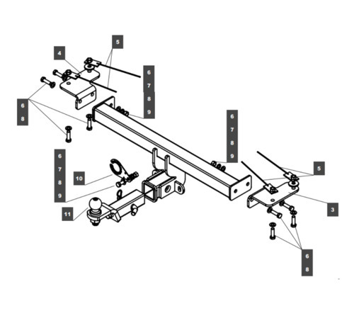Фаркоп TowRus для Jetour Dashing (Mk.I) 2022- шар Е (система антистук)