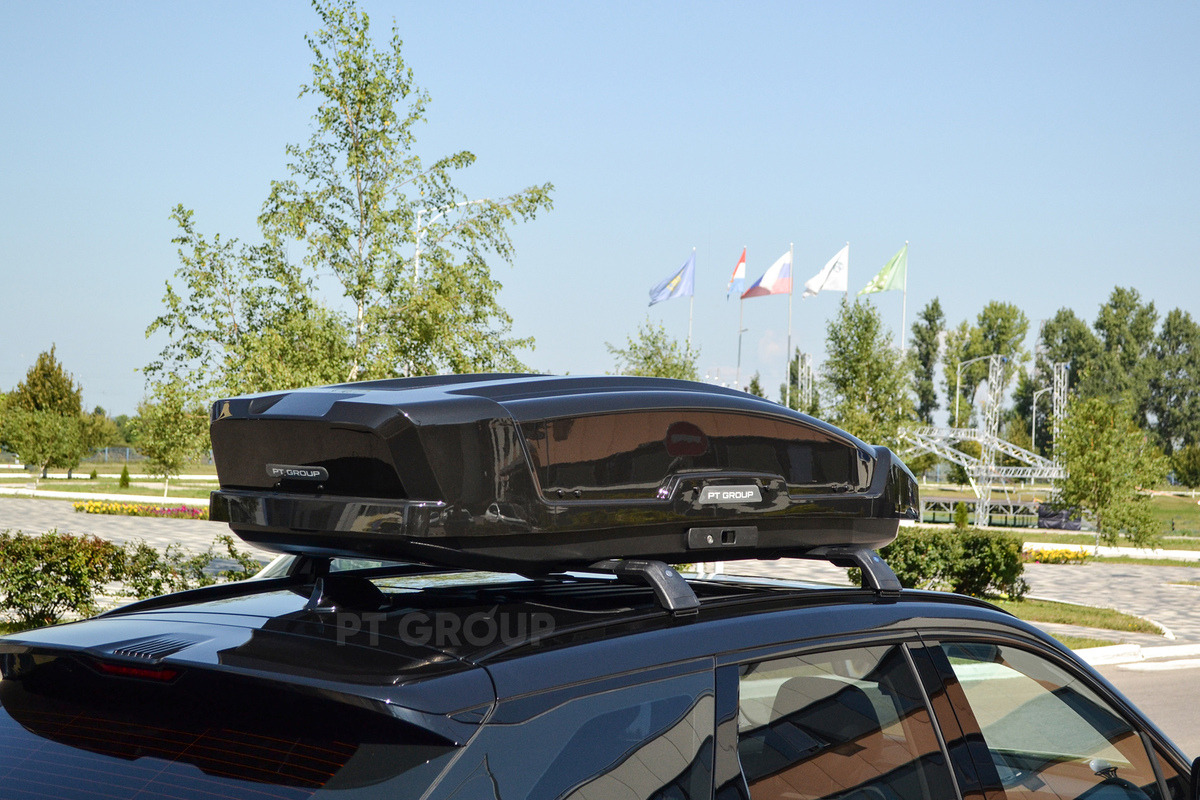 Автобокс на крышу PT Group Space Black Metallic черный глянец металлик фото 3