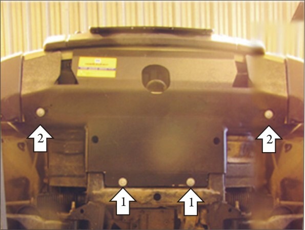 Защита алюминиевая Мотодор для переднего бампера, радатора, рулевых тях Land Rover Discovery III 2005-2009