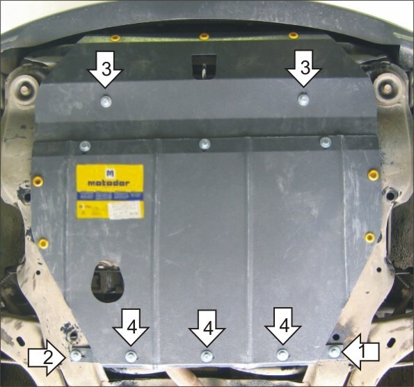 Защита Мотодор для картера, КПП Hyundai Trajet 2000-2004