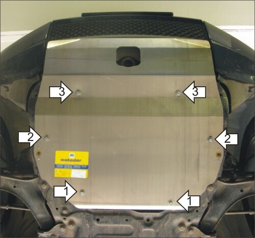 Защита алюминиевая Мотодор для картера, КПП Lаnd Rover Freelander II 2006-2014