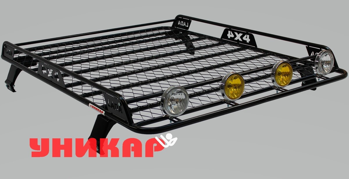 Багажник экспедиционный УНИКАР для ВАЗ 2121 с ограждением и сеткой на водостоки